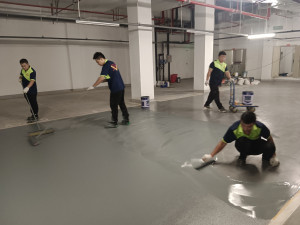 南京伊洁特斯环境科技有限公司完成五矿地产环氧地坪 桔纹地坪 交通划线项目