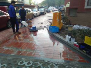 南京大仙寺地面瓷砖防滑项目由南京伊洁特斯环境科技有限公司施工